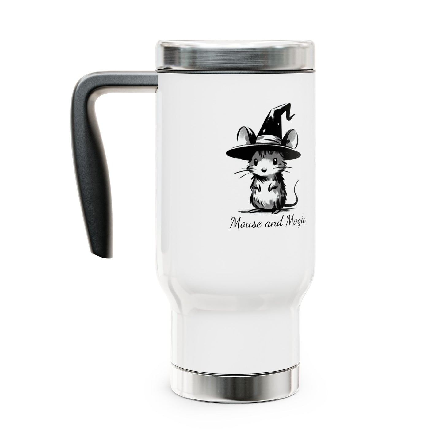 Mouse and Magic Stainless Steel Travel Mug with Handle, 14oz