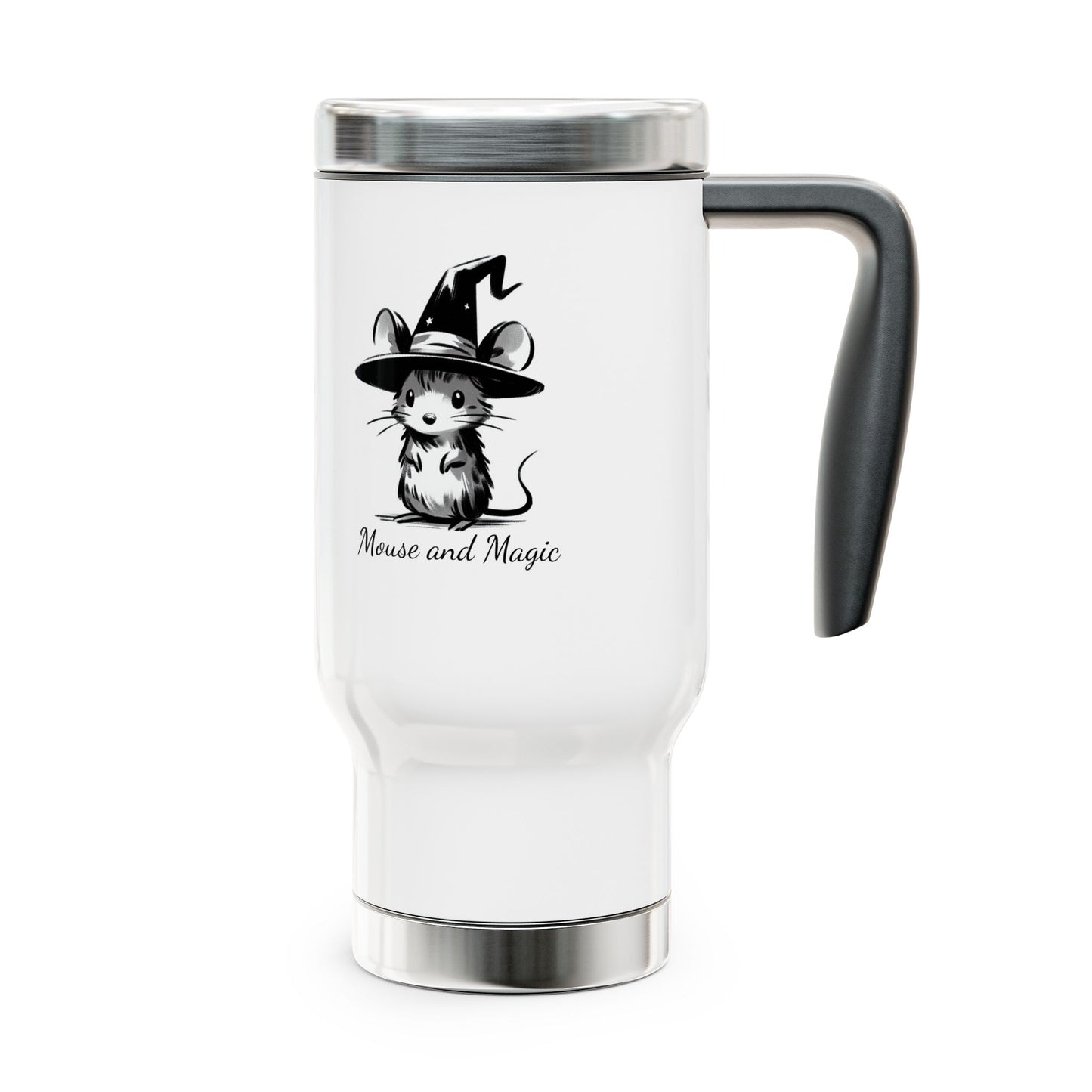 Mouse and Magic Stainless Steel Travel Mug with Handle, 14oz