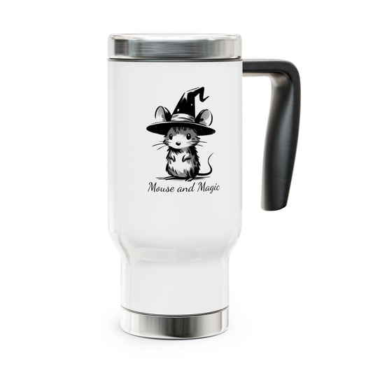 Mouse and Magic Stainless Steel Travel Mug with Handle, 14oz